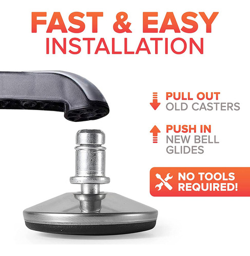 . Silla De Oficina Bell Glides: Reemplaza Las Ruedas Por
