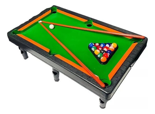 Mesa Bilhar Sinuca Infantil Portátil Snooker Kit Completo Tecido Verde