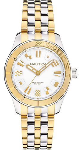 Nautica - Reloj Casual De Cuarzo Para Mujer, De Acero