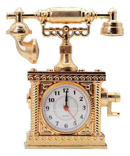 Estatua Decorativa De Reloj De Mesa De Teléfono Vintage,