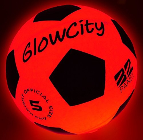 Glowcity Light Up Led Soccer Ball Blazing Red Edition