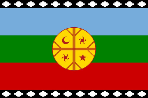 Bandera Mapuche 90 X 150 Cm Flameo - Reforzada Con Tiras
