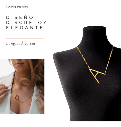Collar Con Inicial Acero Inoxidable Accesorios Regalos Mujer