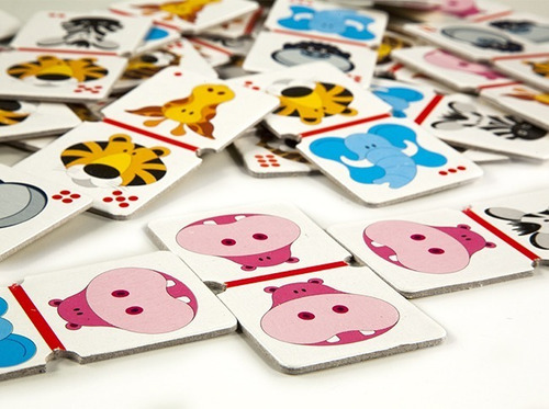 Juego Dominó Zoológico Fichas Cartón Ruibal - Del Tomate
