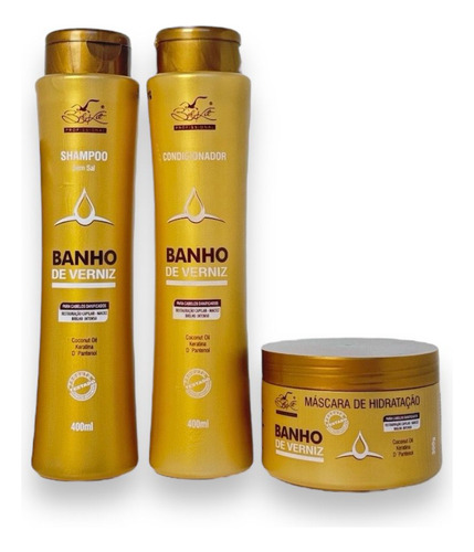 Kit Capilar Banho De Verniz Belkit Com 3 Produtos