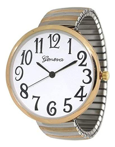 Reloj Elástico Geneva Super Large Número Claro Lectura Fácil