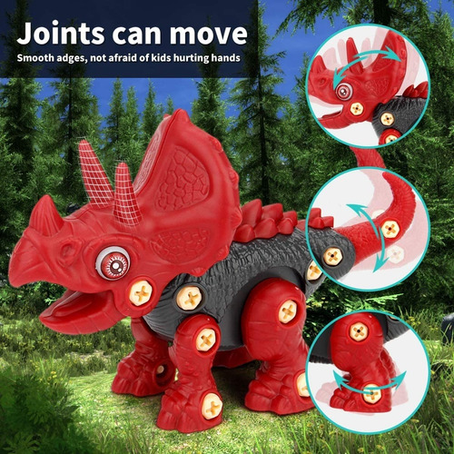 Imagen 5 de 10 de 3 Pzas Juguete Dinosaurios Para Niños Con Taladro Electrico