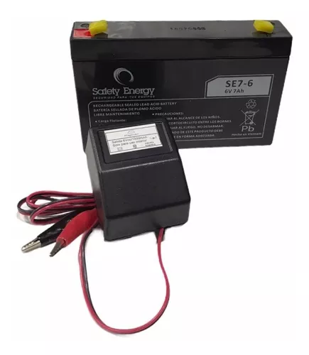 Descompostura fondo de pantalla Ver a través de Bateria Safety Energy 6v 7a + Cargador 6v Electricos Alarma