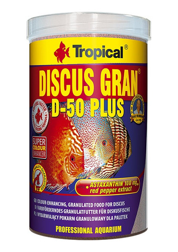 Ração Tropical Discus Gran D-50 Plus 44g Peixe Acará Disco