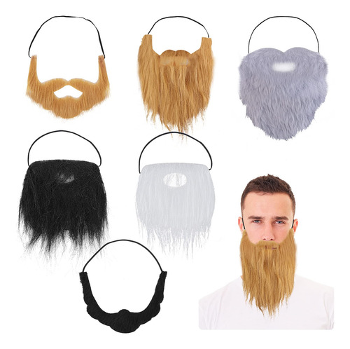 Juego De 6 Barbas Y Bigotes Falsos Para Halloween