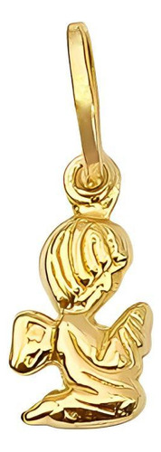 Pingente Anjo Mini Ajoelhado Em Ouro 18k