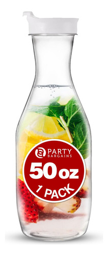 Jarra De Plástico Party Bargains De 50 Onzas Con Tapas, Tran