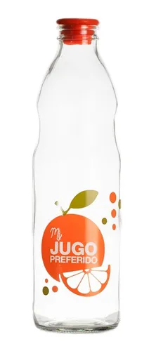 comprar Botella Vidrio Decorativa Agua Jugo Con Tapón Hermético 1 Lt