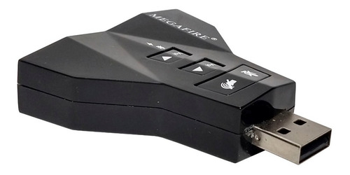 Tarjeta De Sonido Externa Usb Audio 7.1 Canales 2 Aux 2 Mic Color Negro