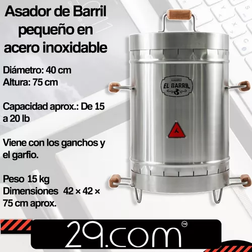 barril asador en Bogotá con accesorios y acero inoxidable