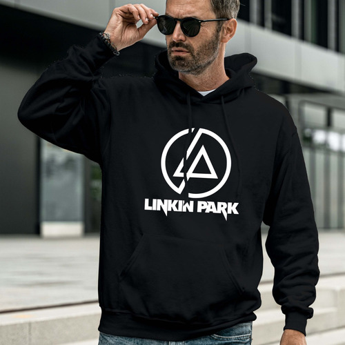 Imagen 4 de 5 de Buzo Hoodie Linkin Park Algodón Cardado Premium Música
