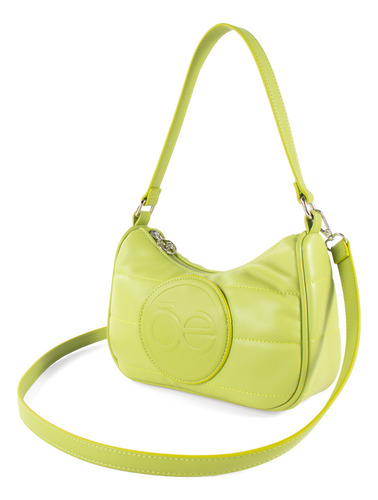 Bolsa Hobo Cloe Para Mujer Acolchada Cierre Metálico Color Verde limón