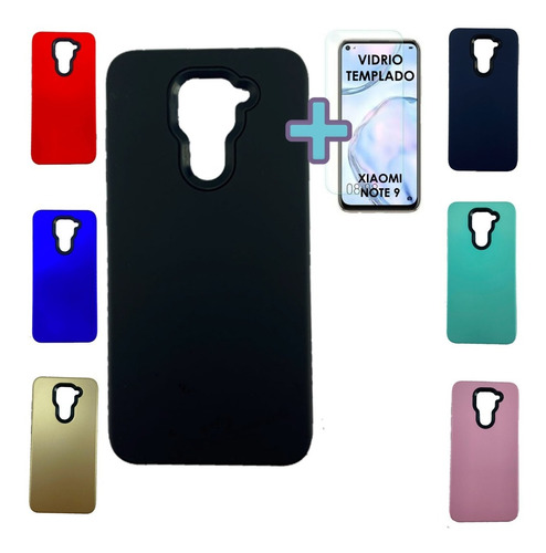 Funda Protector Xiaomi Redmi Note 9 Y Vidrio Templado