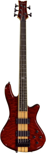 Bajo Schecter Stiletto Elite 5 Cuerdas Neck Thru Color Rojo