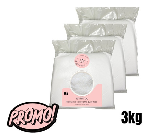 Kit 3kg De Eritritol Com O Menor Preço Aqui  Envio Já