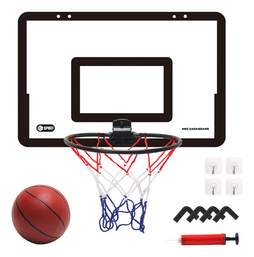 Tabla De Baloncesto Transparente Con Puerta Colgante, Cesta