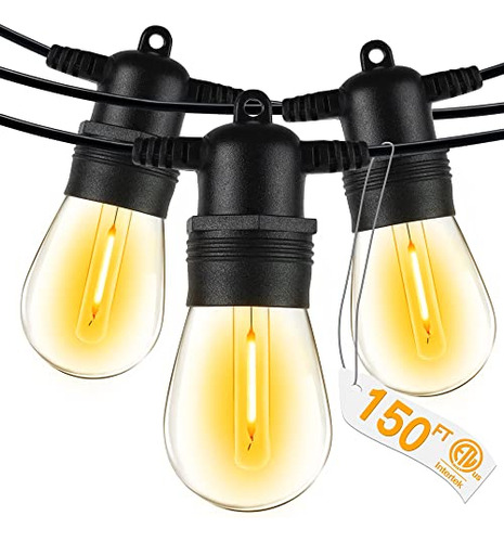 Outdoor String Lights, 150 Ft Waterproof Connectable Pa...