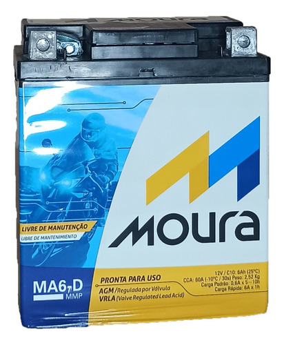 Bateria Moura Moto  Ma6-d  6 Ah
