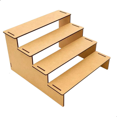 Escada Mdf 4 Degraus 26cm Expositor Mesa Desmontada
