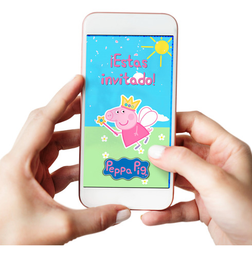Invitación Animada Digital Personalizada Peppa Pig Hada