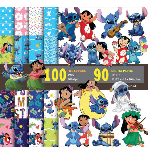 Lilo Y Stich Mega Pack Clipart Papeles Digitales Png Jpg