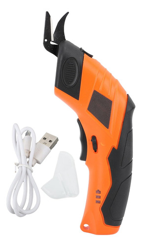Tijeras Eléctricas Recargables Para Tela Cartón Plástico 100 Naranja Y Negro