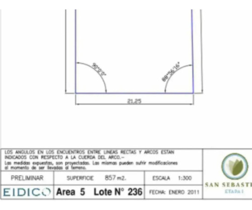 Terreno En Venta - 857mts2 - San Sebastián