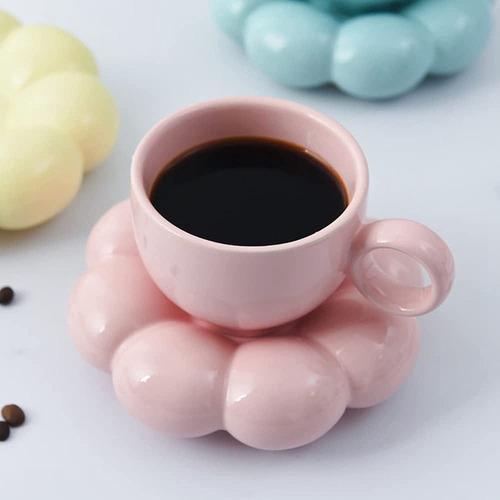 Xixiset De Taza Y Platillo Para Café Con Forma De Flor, Boni