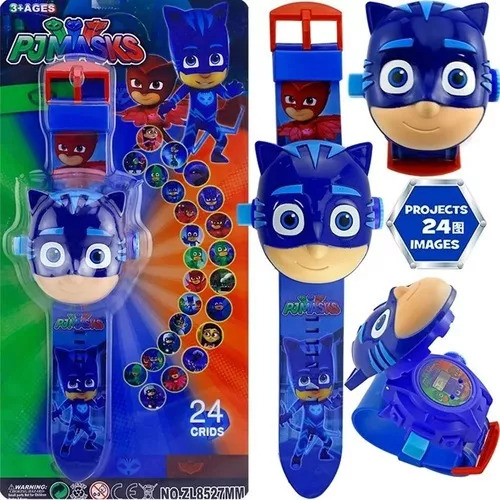 Reloj Proyector Infantil Digital Imágenes Didáctico Pj Mask 