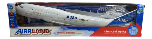 Super Avion Con Luz Y Sonido Para Armar Airplane Blanco 40cm Blanco