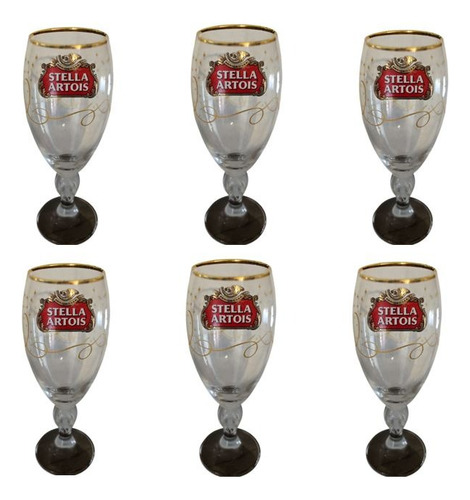 6 Copas Stella Artois 250 Ml Edicion Liitada Fileteada Trasn