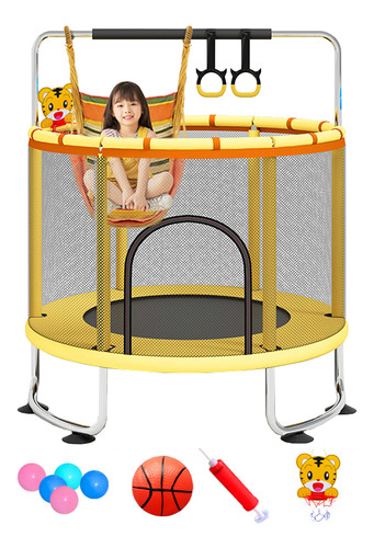 Trampolín Para Niños Red De Protección Segura De 360 Grados Amarillo