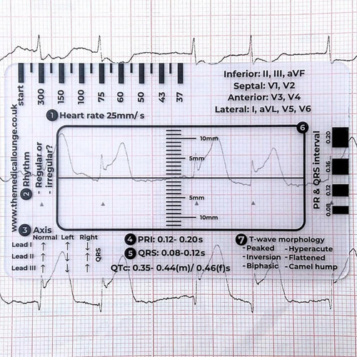 Ecg 7 Step Ruler, Ekg Calipers Pocket Ruler,ekg Pocket