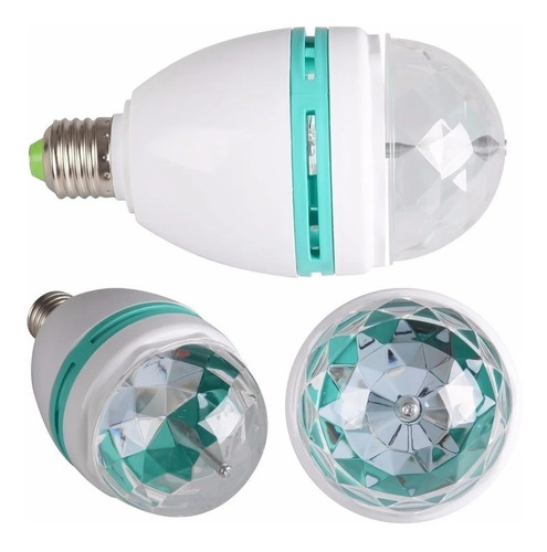 Imagen 1 de 5 de Lampara Led Giratoria 3w Rgb Foco 3 Colores Bolichera