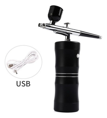Aerógrafo Con Compresor Recargable Por Usb, Negro