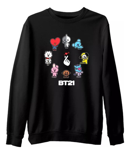 Buzo Canguro Suéter Dedos Kpop Corazón Bt21 Unisex