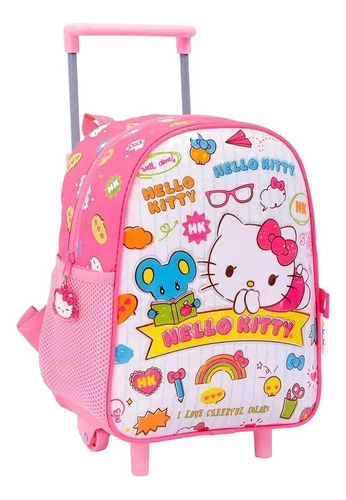 Mochila Hello Kitty Jardin Carro 12 PuLG Wabro