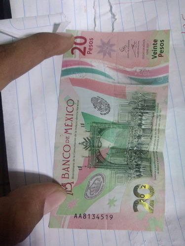 Billete De 20 Pesos Serie Aa