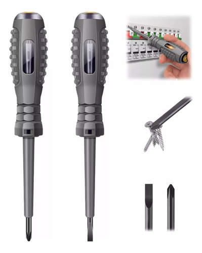 Kit 2 Piezas Desarmador Aislado Y Probador De Voltaje