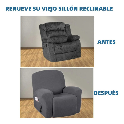Funda Sofá Reclinable 1 Plaza Protector Cobertura Completa