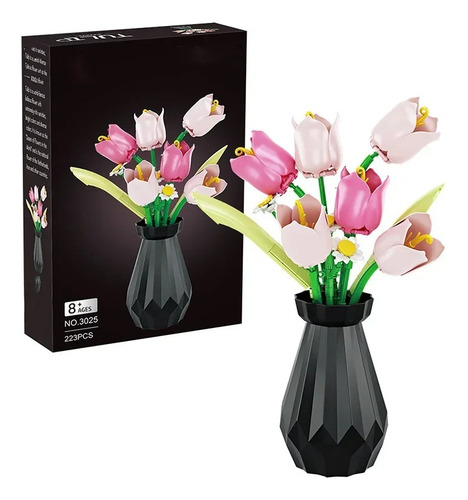 Bloques De Construcción Con Flores, Tulipanes, Ramilletes, L