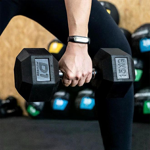 Par De Halteres 1kg Dumbbell Sextavado Emborrachado