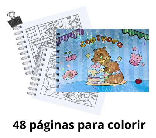 Caderno De Colorir Bobbie Goods Capivara Capa Dura A5 180 Gr