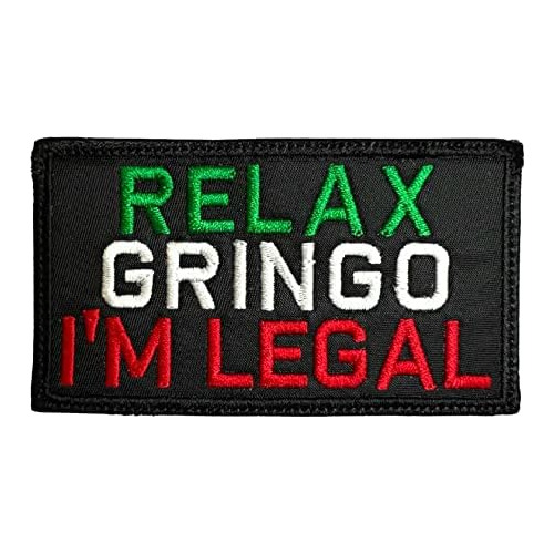 Parche  Relax Gringo, Soy Legal  Fondo Negro, Divertido...