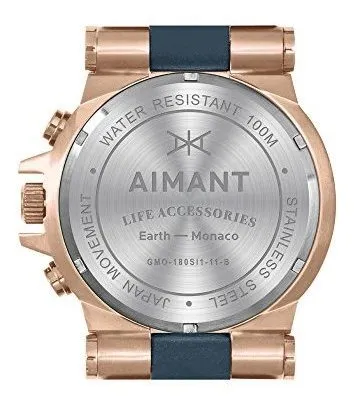 Reloj Para Hombre Aimant Monaco Rose Gold Con Correa De Sili